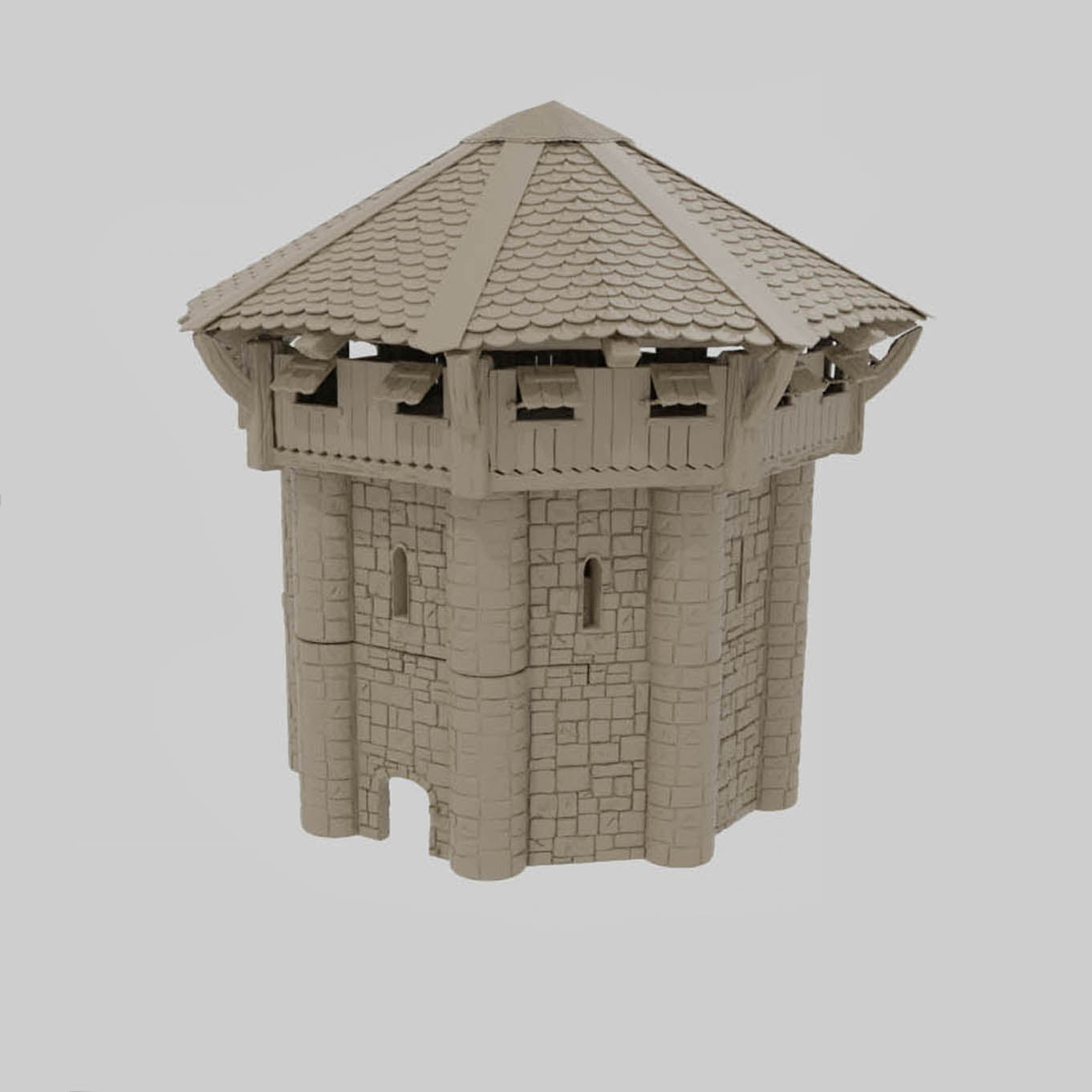 Octagonal tower | Medieval Model