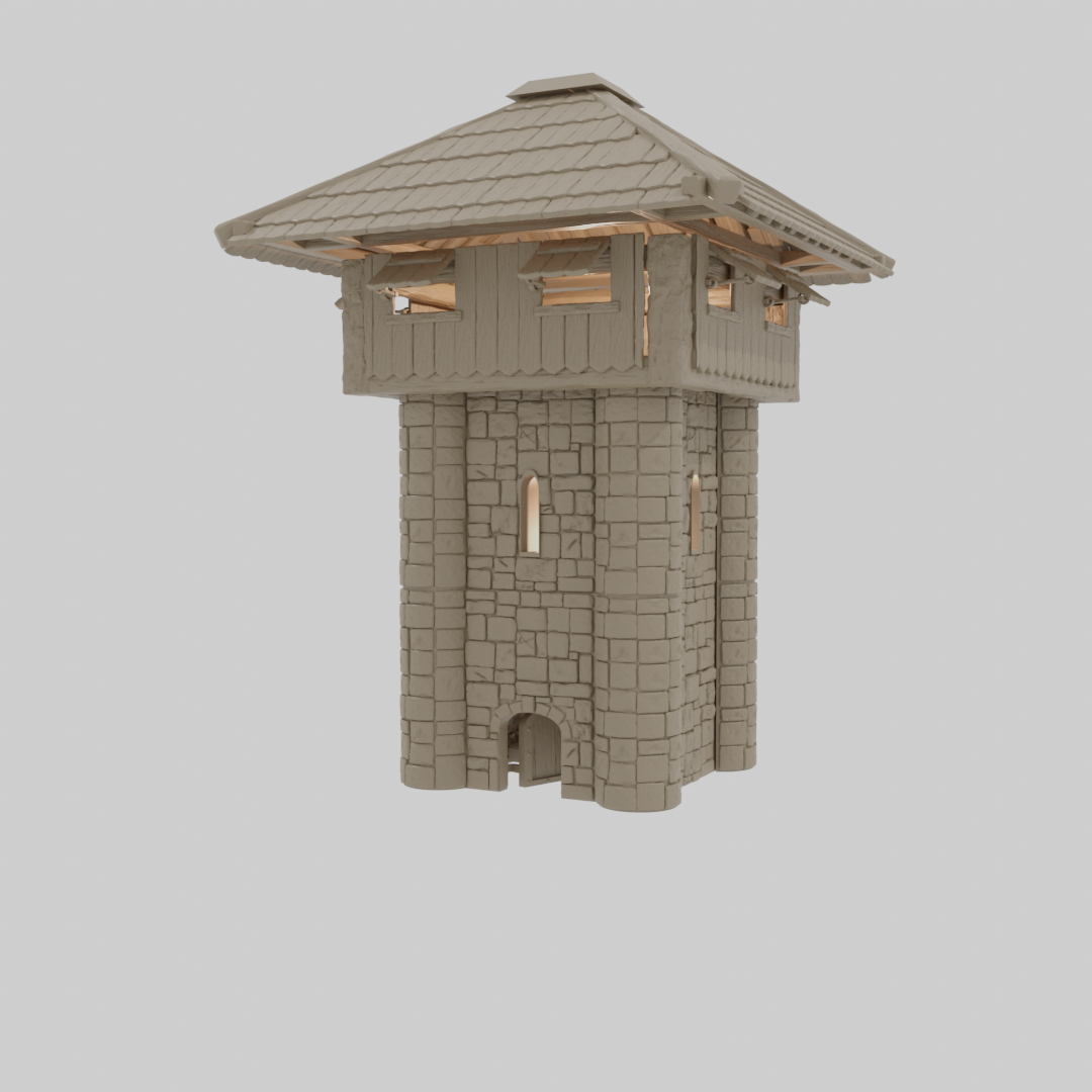 Square tower | Medieval Model