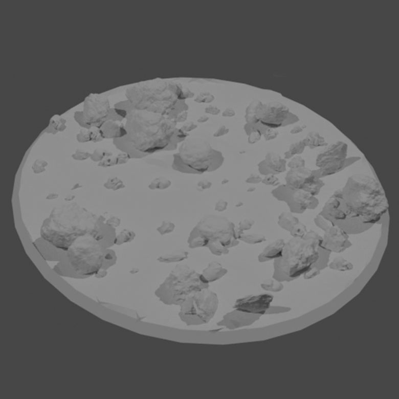 Rock and Skull Base for Wargame Miniature
