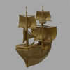 Two mast boat | Medieval Model