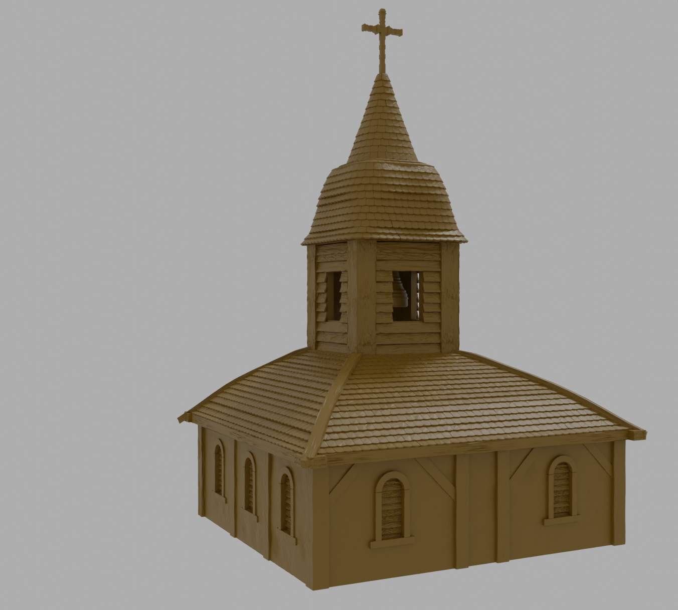Wooden church | Medieval Model